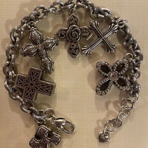 Brighton Vintage Cross Charm Bracelet